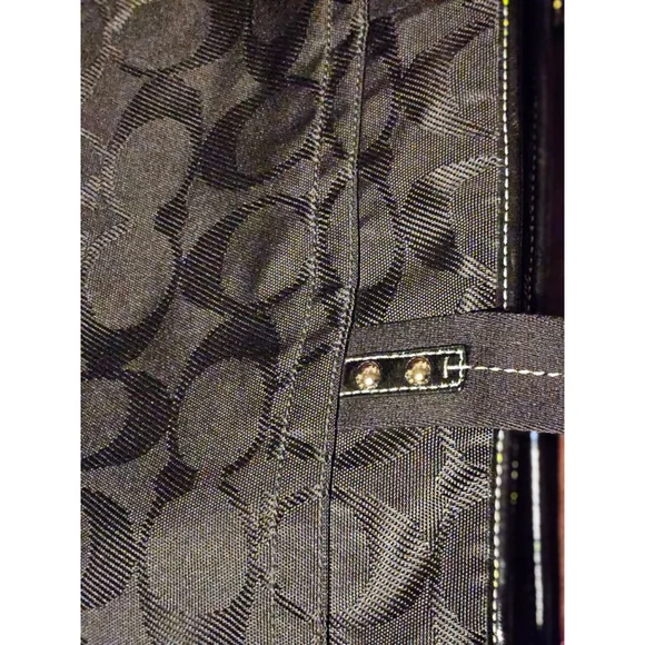Coach Black Signature Canvas Tote Bag One Size - Picture 12 of 16